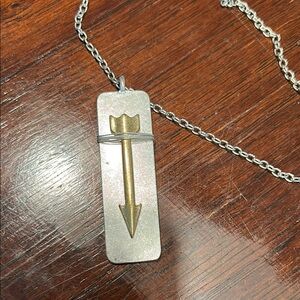 Silver and Gold Arrow Pendant Necklace